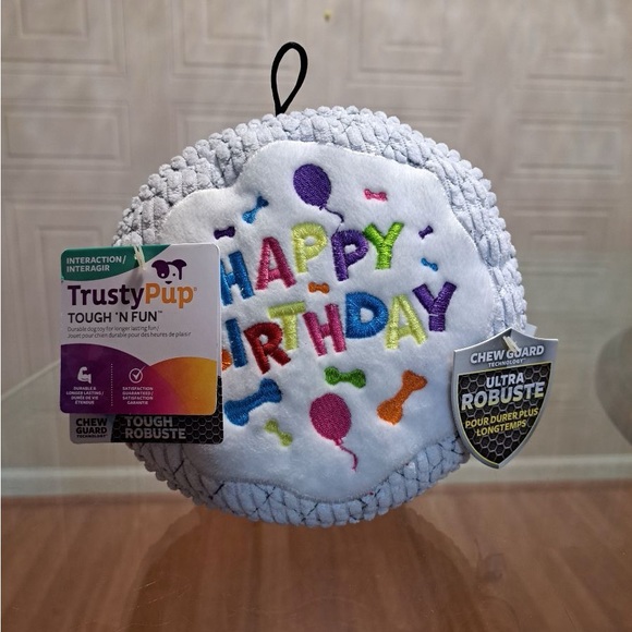 Brand New Trusty Pup Happy Birthday Cake 7.5” Dog Toy With Squeaker. - Picture 4 of 4